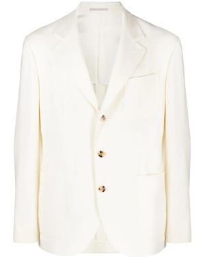 Brunello Cucinelli Single-Breasted Blazer "Ivory" Brun608" - Black
