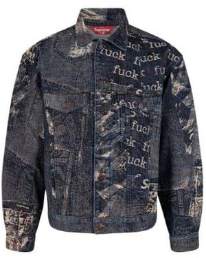 Supreme Archive Denim Jacquard Trucker Jacket "Ss 23" - Black