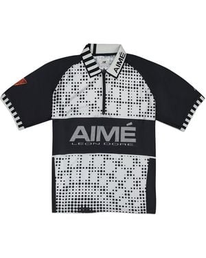 Aimé Leon Dore New Balance Zip Polo Shirt Nb23Ct010" - Black