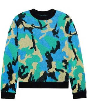 AWAKE NY Camo Crewneck Jumper Camo" Awk Fw24 Kn001 Blcam" - Black