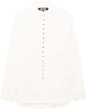 COMME DES GARÇON BLACK Studded Poplin Shirt 1Pb001052 Wht" - Black