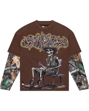 GODSPEED NEW YORK Gone Fishing Layered T-Shirt Magbeuk7" - Black