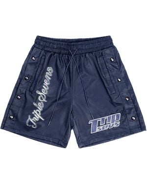 Triple Sevens Nylon Button Up Shorts Ts7040" - Blue