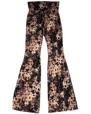Chrome Hearts All Over Cross Print Flared Trousers Chrm1500" - Black