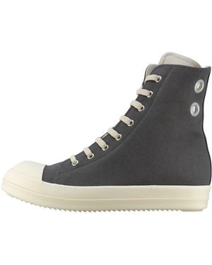 Rick Owens Hollywood Eyelet Trainer High "Dark Dust Milk" Du01E3800 Does1 7811" - Black