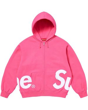 Supreme Big Logo Zip Up Hooded Sweatshirt "Ss25 - Pink