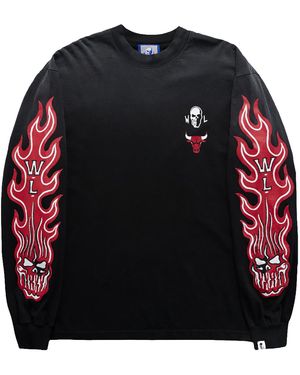 Warren Lotas Nba Exclusive Chicago Bulls Long Sleeve Shirt Wl089" - Black