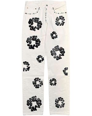 DENIM TEARS Levi's 501 Rhinestone Cotton Wreath Logo Jeans Dt377" - Black