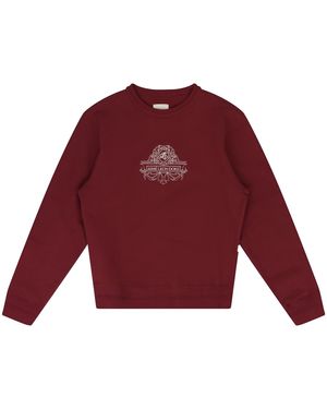 Aimé Leon Dore Emblem Logo Crewneck Sweatshirt "Merlot" Fw24Cs003 Merlot" - Red