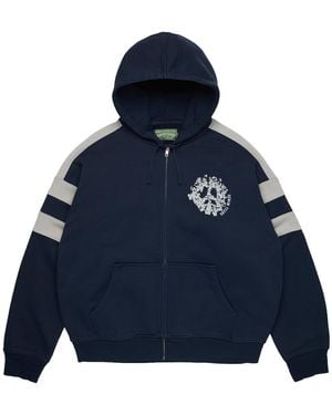 DENIM TEARS Denim U Panelled Zip Hoodie Dt901" - Blue