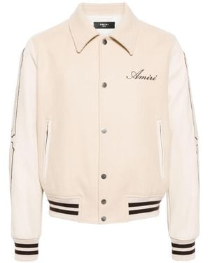 Amiri Varsity Bones Bomber Jacket "Alabaster" Amouvy1002 271" - Black