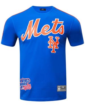 Pro Standard New York Mets Mesh Taping T-Shirt "Royal" Lnm133617 Ryl" - Blue