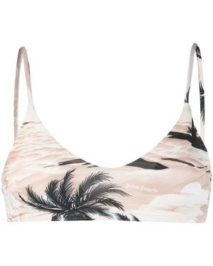 Palm Angels Hawaiin Dream Bikini Top Pwfh001S23Fab0016110" - Black