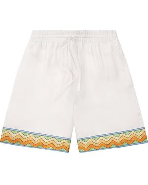 CASABLANCA Afro Cubism Tennis Club Silk Short Ms24 Tr 012 04" - Black