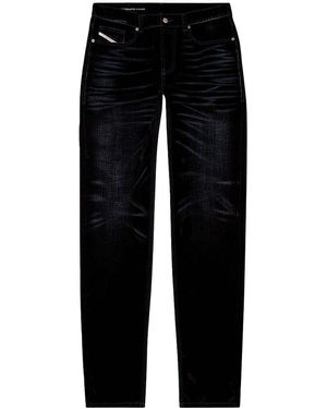 DIESEL Loose Velvet Flocked Denim Jeans A03564068Qy01" - Black