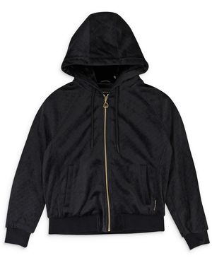 Moose Knuckles Parsons Bunny Monogram Print Hoodie "Monogram Print" M32Ls638G Monogram Print" - Black
