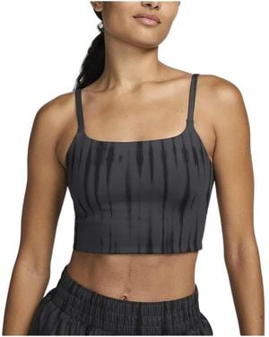 Nike One Light-Support Longline Printed Sports Bra "Anthracite Anthracite" Fz6749 068" - Black