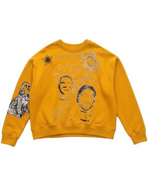Song For The Mute Sketchbook Relaxed Pullover 252_Mjp029P10_Hvytylw Heavy Terry" - Black