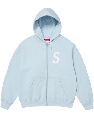 Supreme S Logo Zip Up Hooded Sweatshirt "Fw25 - Blue