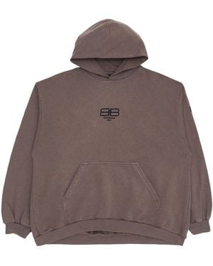 Balenciaga Bb Paris Icon Embroidered Oversized Hoodie "Dusk" 570811 Tmvg6 9642" - Brown