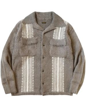 Kapital 7G Mohair Knit Board Shirt "Mocha" K2410Kn108-Mbe" - Black