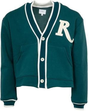 Rhude R Patch Terry Cardigan Cream" Rhps24Ca01150128 Tec" - Green