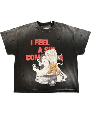 SEKRIT I Feel A Sin T-Shirt "Vintage" Skrt020" - Black