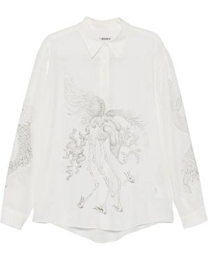Our Legacy Beyond Pointillism Allegory Print Shirt M4262Bpa" - Black