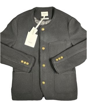 A Bathing Ape Collarless Wool Chinese Jacket 066" - Black