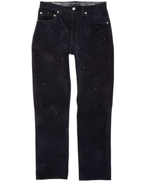 Purple Brand Leather Relaxed Fit Pant P011 Lbgp423" - Black