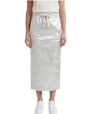 Brunello Cucinelli Linen Blend Straight Skirt Brun1435" - Black