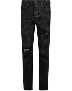 Purple Brand P001 Paint Blowout Low-Rise Slim-Fit Stretch-Denim