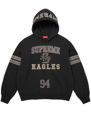 Supreme Rhinestone Eagle Hooded Sweatshirt "Fw26 - Black