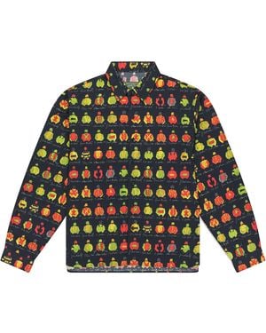 DENIM TEARS Watercolour Jockey Button Up Dt1013" - Black