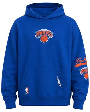 Pro Standard New York Knicks Living Large Drop Shoulder Hoodie "Royal" Bnk5516661 Ryb" - Blue