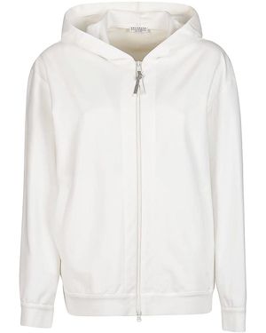 Brunello Cucinelli Cotton Zip Hoodie "Natural" Brun1376" - Black