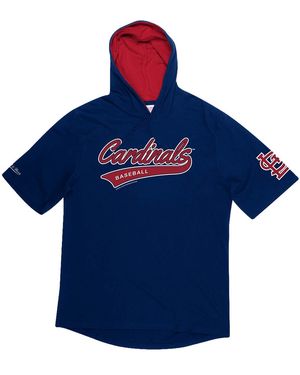 Mitchell & Ness Mlb Short Sleeve Hoodie "St. Louis Cardinals" Hdssaj19007 Slcnavy" - Blue
