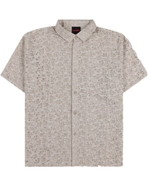 Pleasures Lacy Ss Button Down Woven P24F050" - Black