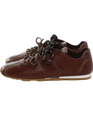 Miu Miu Plume Leather "Coffee" 5E602E V69 F0201" - Brown