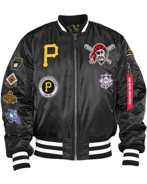 KTZ Pittsburgh Pirates Alpha Industries X Reversible Bomber Jacket Camo" Ne517" - Black