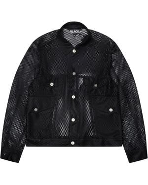COMME DES GARÇON BLACK Mesh Trucker Jacket Cdb-Motw-0001" - Black