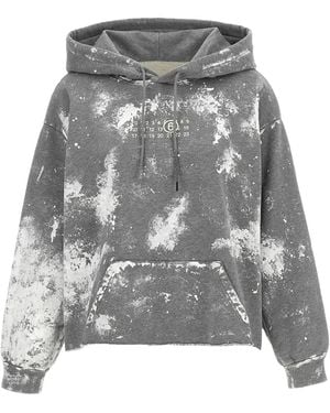 MM6 by Maison Margiela Tie-Dye Relaxed-Fit Sweatshirt Melange" S62Gu0146 S25337 853M" - Black