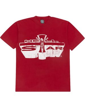 HELLSTAR Jesus Emblem T-Shirt Hsr114" - Red