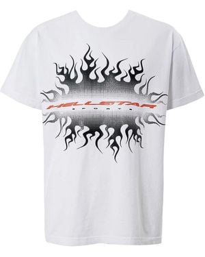 HELLSTAR Gradient Flame Sports Logo T-Shirt Hsr352" - Black