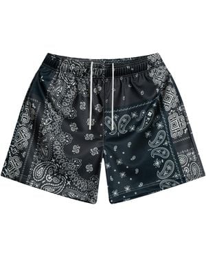 Bravest Studios Patchwork Paisley Shorts Bs123" - Black