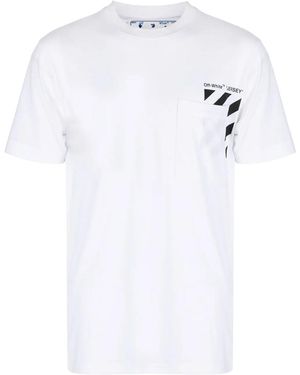 Off-White c/o Virgil Abloh Diag-Stripe Pocket T-Shirt Omaa128C99Jer0010110" - Black