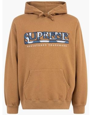 Supreme Denim Logo Hoodie "ss 21" - Brown