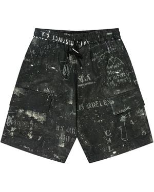 Amiri Army Stencil Cargo Shorts Pf22Mpb006_Black"