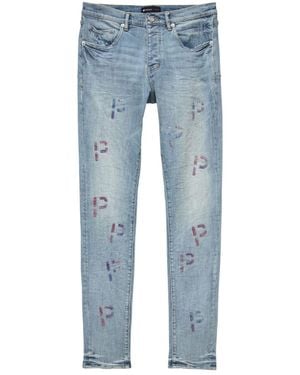 Purple Brand Light Embroidery Punch P Plaid P001 Lepp223" - Black