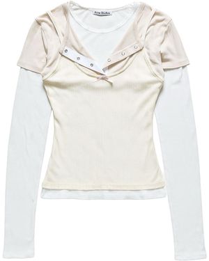 Acne Studios Bow Layered Jersey Shirt Off" Al0556 6D8" - Black